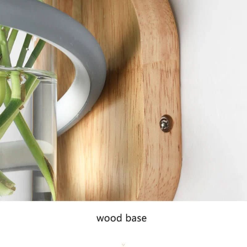 Blütenlicht – LED Wall Vase Lamp Made of Wood & Aluminum for Stylish Outdoor Areas