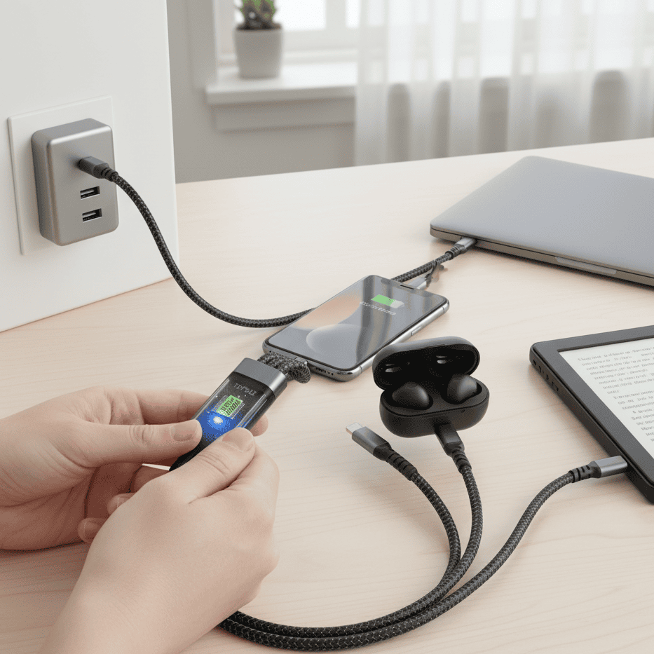 LIGHTLINK – Transparentes 3-in-1-Superschnellladekabel mit LED-Leuchten 1
