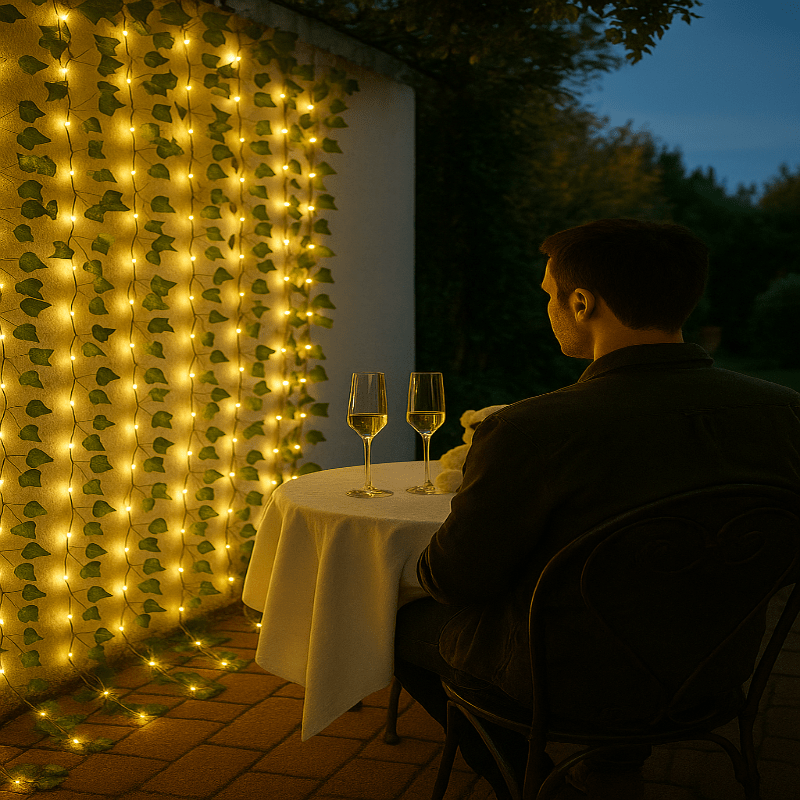 LUMIFOLIA – Elegante grüne LED-Lichterkette in Blattform (batteriebetrieben) 5