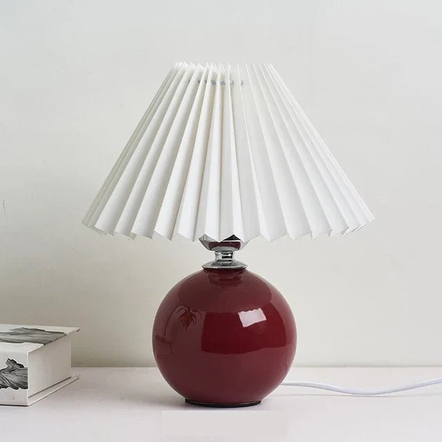 LUMIHERITAGE – Vintage-Tischlampe mit plissiertem Schirm für klassisches Ambiente 5