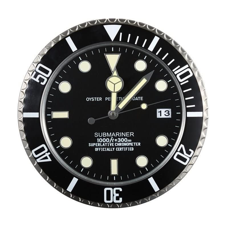 LUMINEX – Silent Stainless Steel Wall Clock with Glowing Hands 0