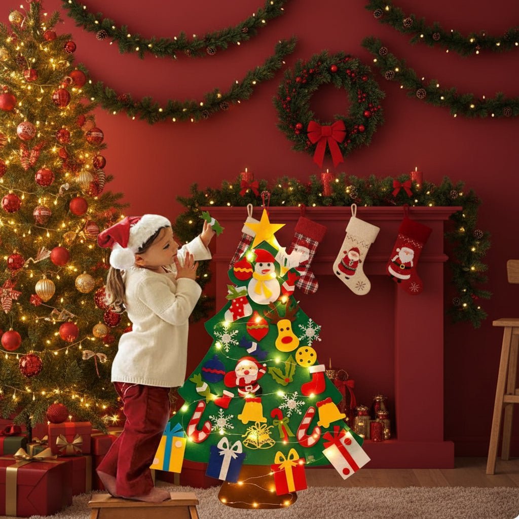 MAGICFELT SPRUCE - Künstlicher Weihnachtsbaum Mit LED-Lichtern & Filzschmuck 0