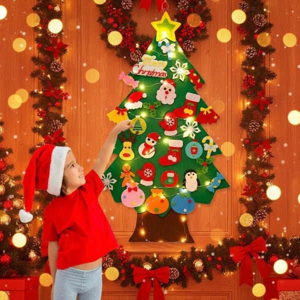 MAGICFELT SPRUCE - Künstlicher Weihnachtsbaum Mit LED-Lichtern & Filzschmuck 3