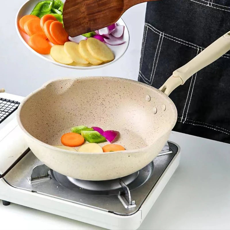 MAIFANTRIQ – Tiefer Antihaft-Wok mit Maifan-Steinbeschichtung aus Aluminiumlegierung für alle Herdarten 3