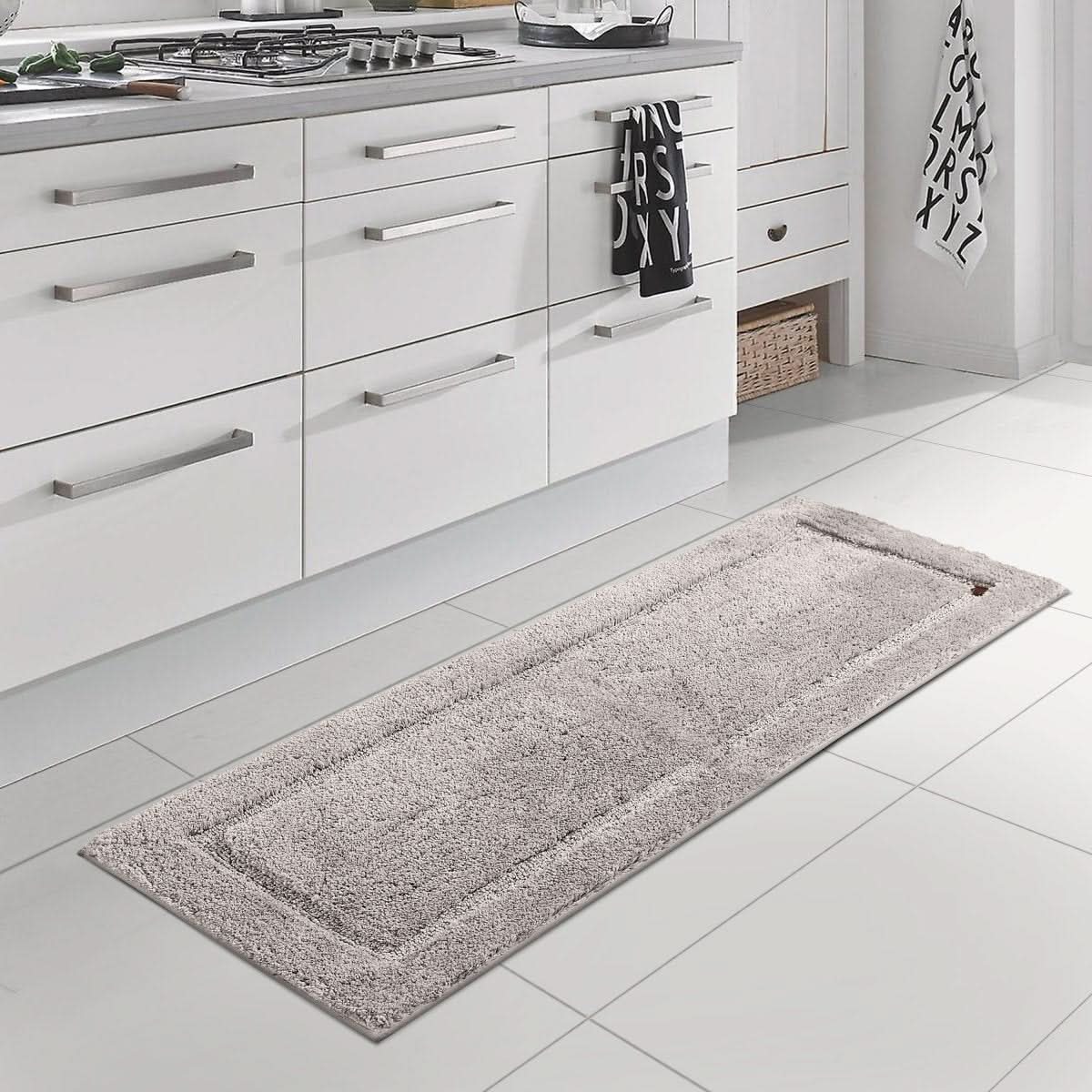 Veluvon Long Mat | Fluffy & Non-Slip Floor Mat | Quick-Drying & Easy-Care | For Bathroom, Kitchen & Indoors