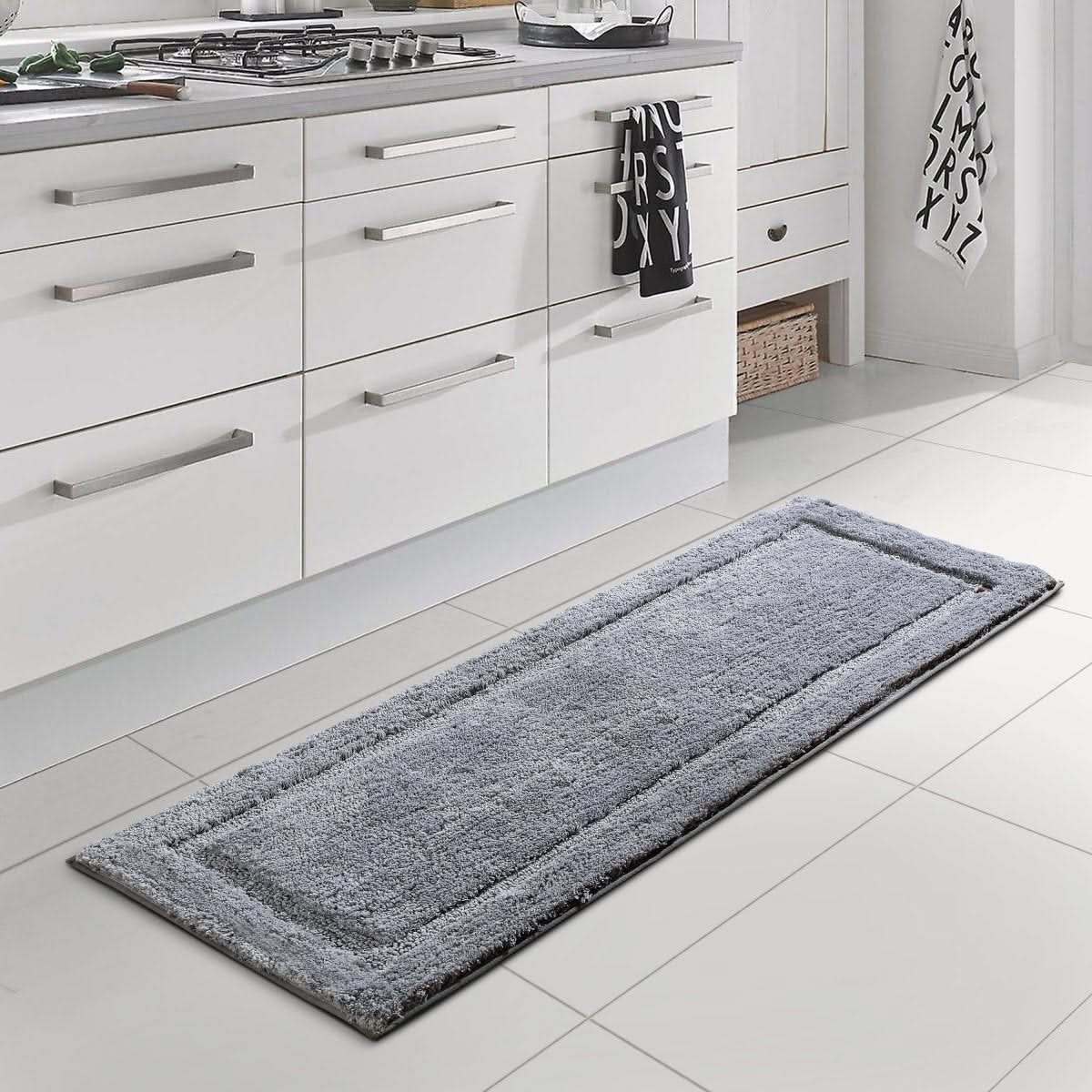 Veluvon Long Mat | Fluffy & Non-Slip Floor Mat | Quick-Drying & Easy-Care | For Bathroom, Kitchen & Indoors