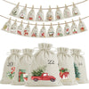 MERRYSAC – 24 Weihnachtsgeschenktüten mit Kordelzug für festliche Stimmung 5