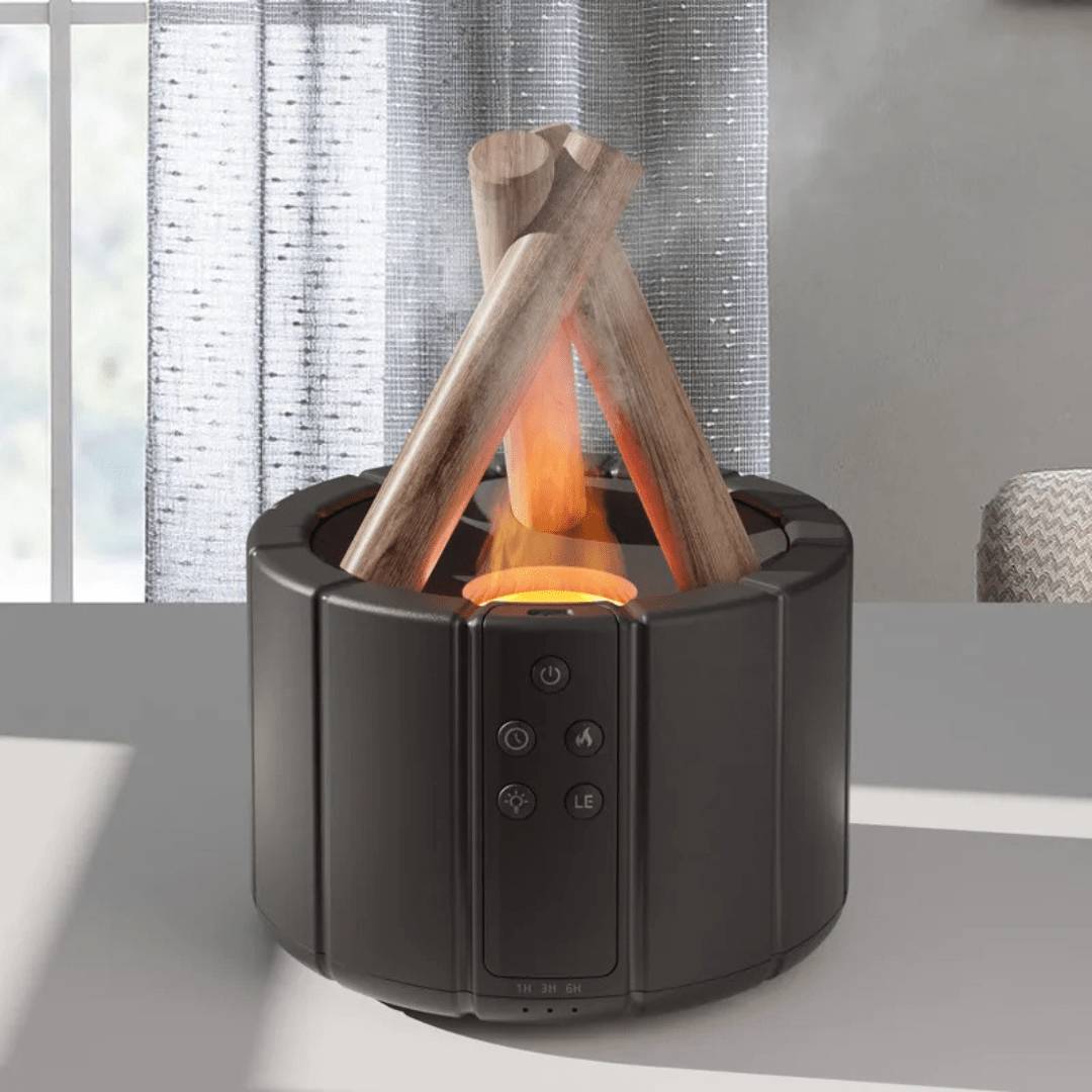 FlareMist Aroma Humidifier | Ultrasonic Flame Light Diffuser | Humidifier with Essential Oil Function | Relaxing Home Accessory