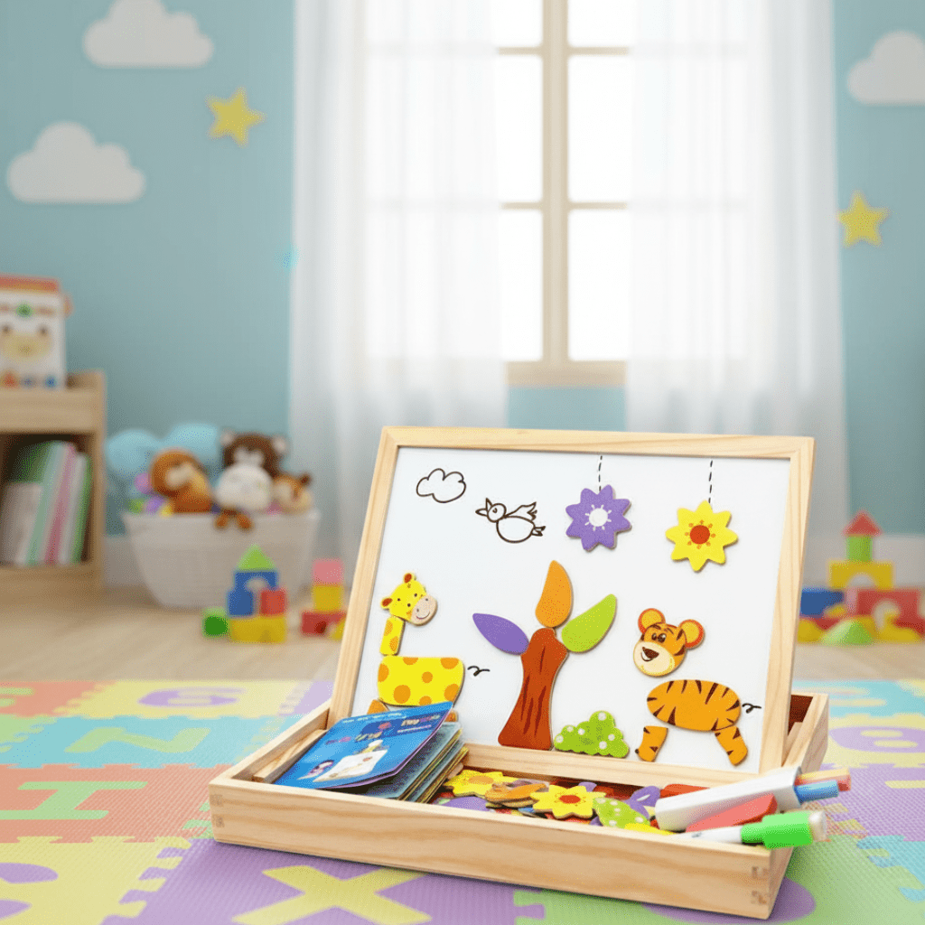 ArtMagnet Easel – Magnetic & Classic Wooden Easel for Kids – Creativity and Learning Fun Everywhere