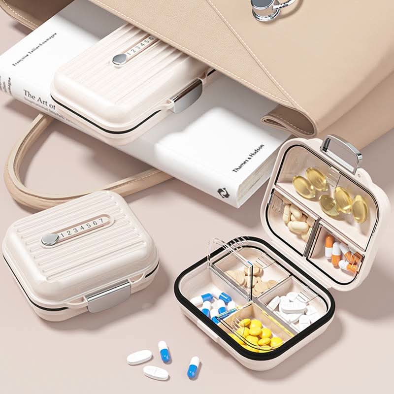 Compact Medicine Case – Portable Pill Organizer with 7 Compartments and Triple Seal