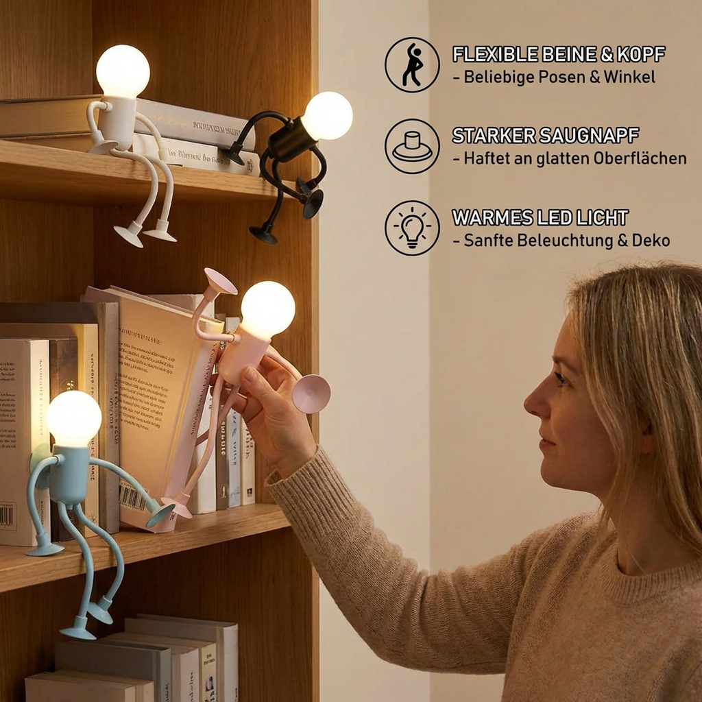 LED Lampe mit Saugnapf – Austauschbares und verspieltes Design für Dekoration
