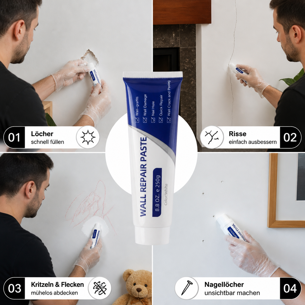 Sofort-Wandreparaturcreme – Schneller Riss- und Lochfüller