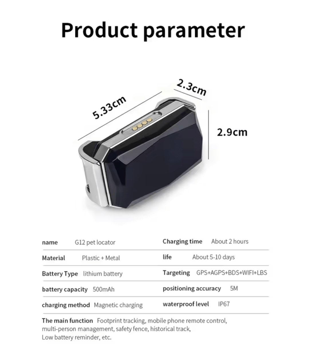 Mini GPS Tracker G12 – Real-Time Tracking for Vehicles, Children & Pets