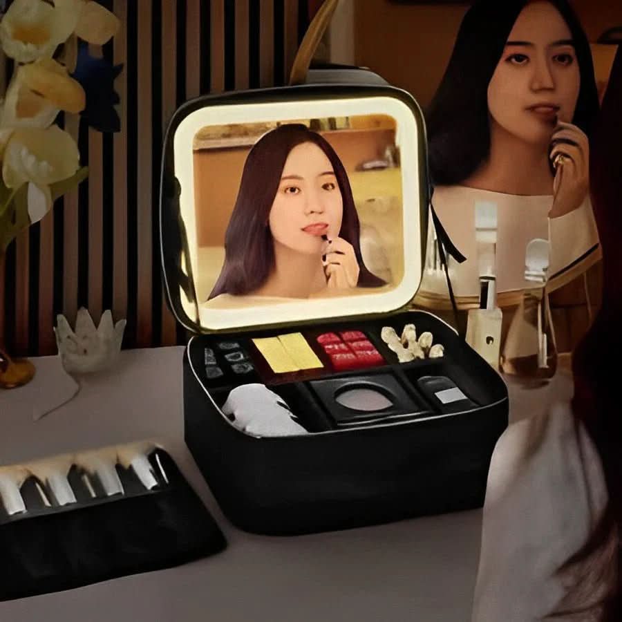 Mirrorglam Makeup Bag – LED Mirror and Organizer for Perfect Styling on the Go