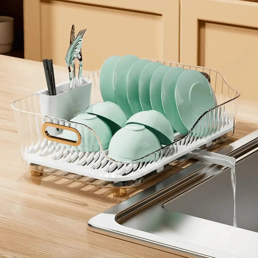 Abtropfgestell für Geschirr mit Abfluss und Modernem Design