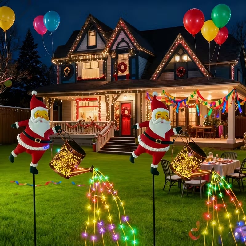 NOELFLOW – Solarlaterne in Form einer Weihnachtsmann-Gießkanne für eine warme Weihnachtsstimmung im Garten 3