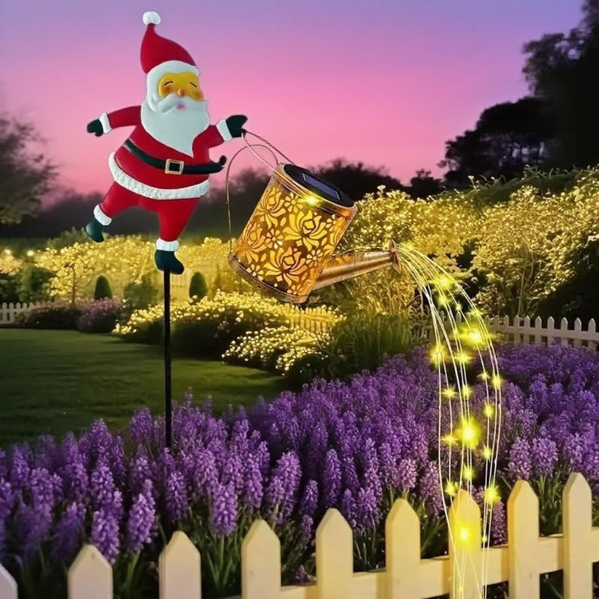NOELFLOW – Solarlaterne in Form einer Weihnachtsmann-Gießkanne für eine warme Weihnachtsstimmung im Garten 7