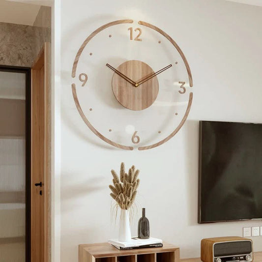 Nordisch Uhr – Geräuschlose Wanduhr im skandinavischen Design aus Naturholz