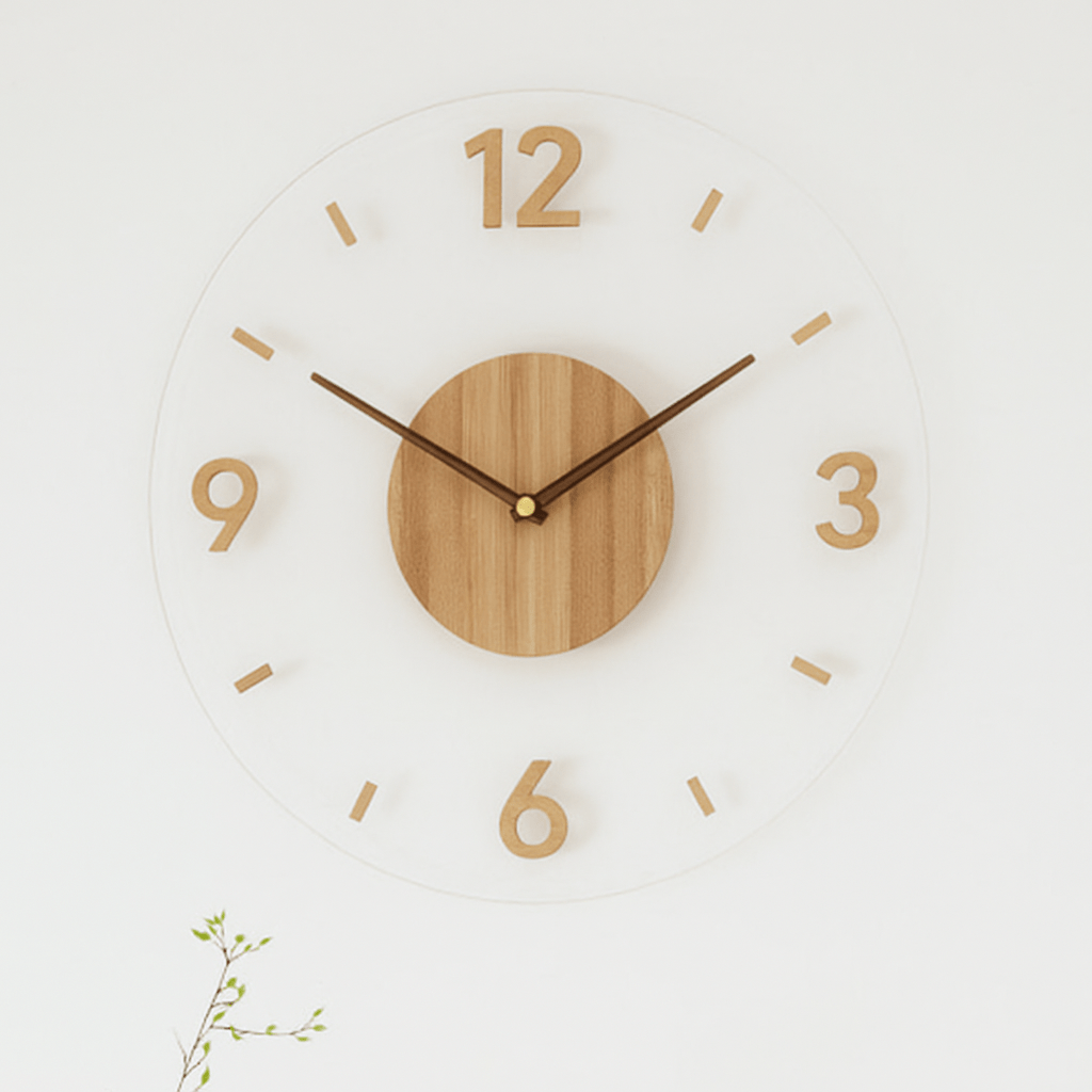 Nordic Clock – Silent Wall Clock in Scandinavian Design Made from Natural Wood