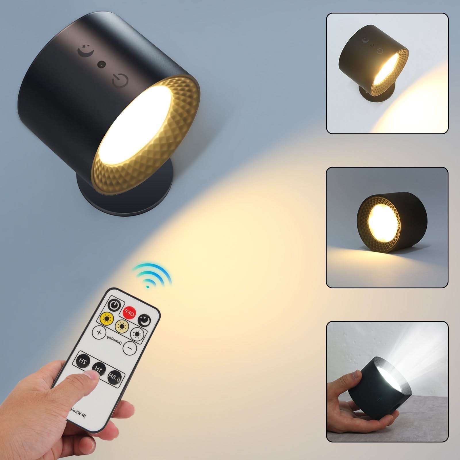 LumiSpin LED Wandlampe – Dimmbar & 360° drehbar für jedes Zuhause-2