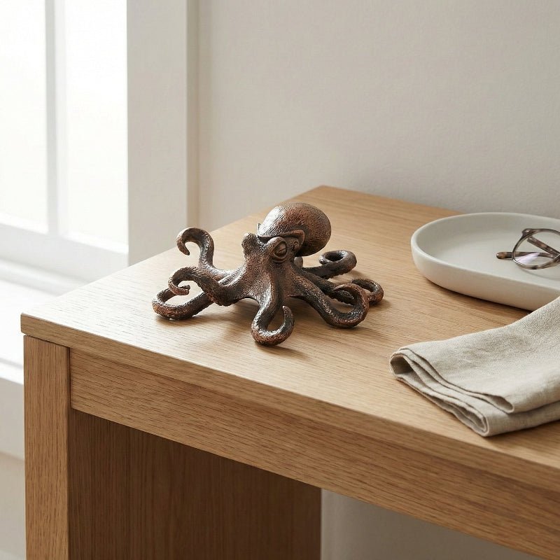 Oceanspire - Handgefertigte Oktopus-Skulptur aus Kupfer – 30 cm hoch, maritimes Dekor 1