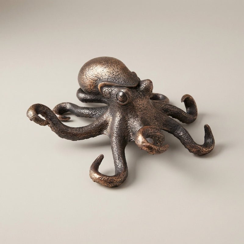 Oceanspire - Handgefertigte Oktopus-Skulptur aus Kupfer – 30 cm hoch, maritimes Dekor 3