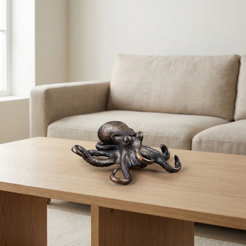 Oceanspire - Handgefertigte Oktopus-Skulptur aus Kupfer – 30 cm hoch, maritimes Dekor 5