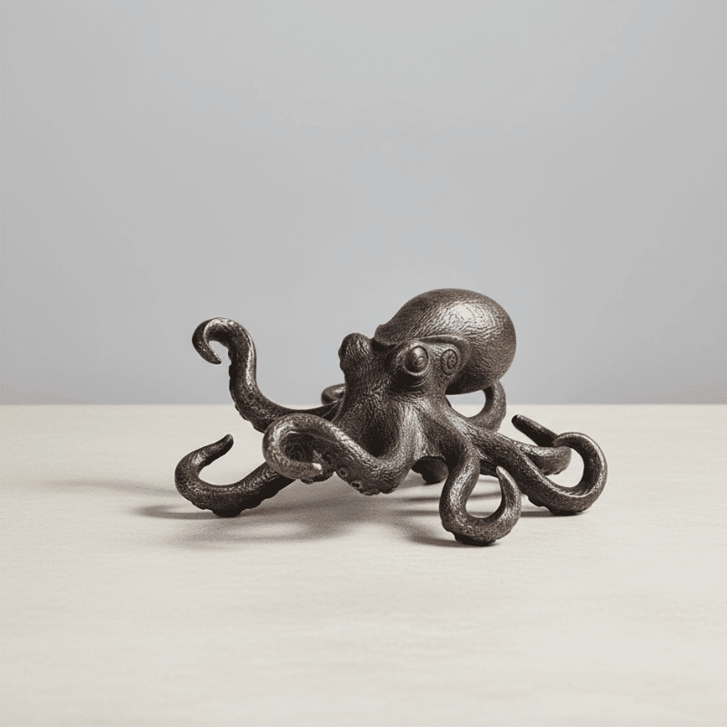Oceanspire - Handgefertigte Oktopus-Skulptur aus Kupfer – 30 cm hoch, maritimes Dekor 6