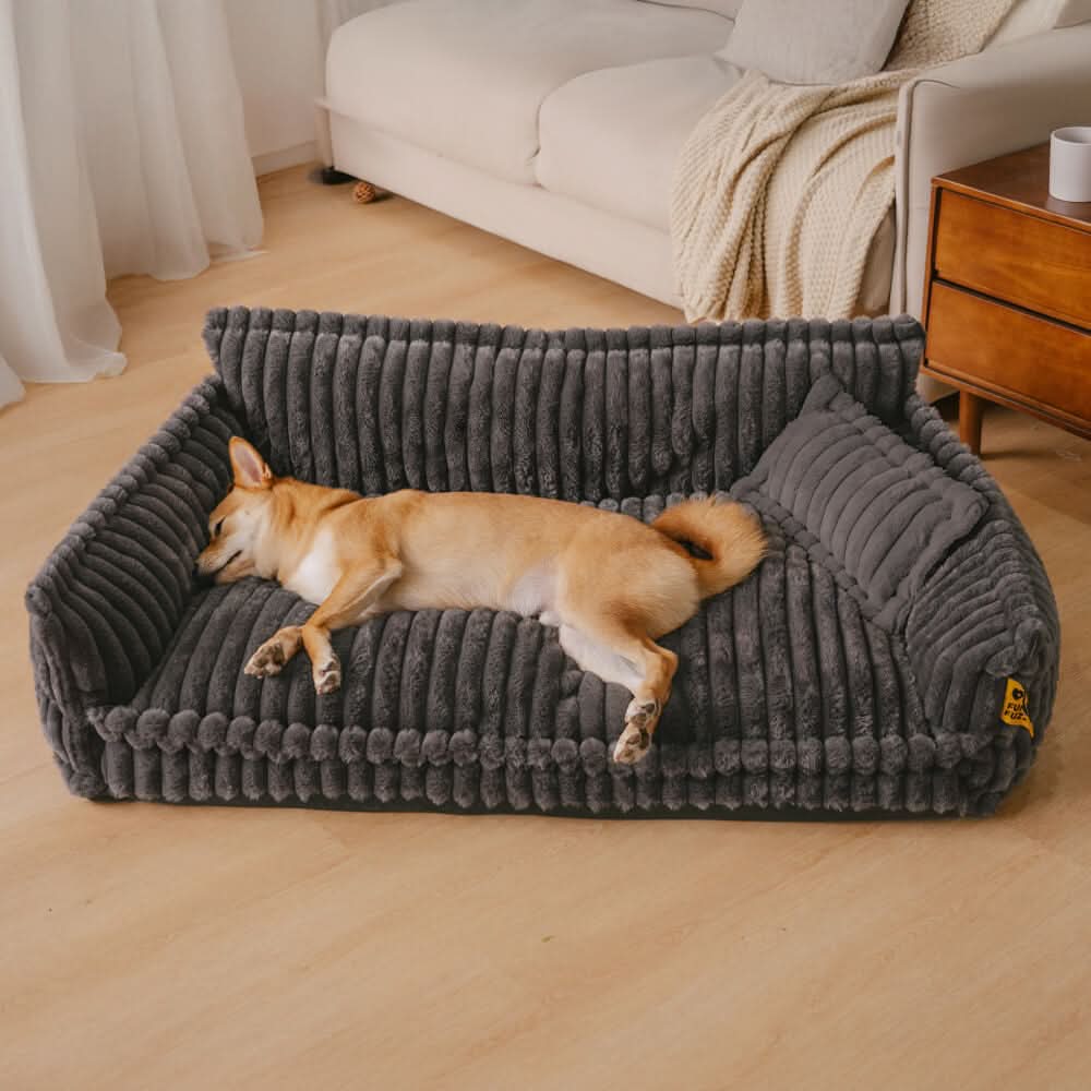 Sleep Dream Orthopedic Dog Bed – Joint-Friendly Dog Cushion with Headrest & Plush Cover