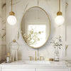 Klarion Oval Gold Bathroom Mirror with Gold Metal Frame