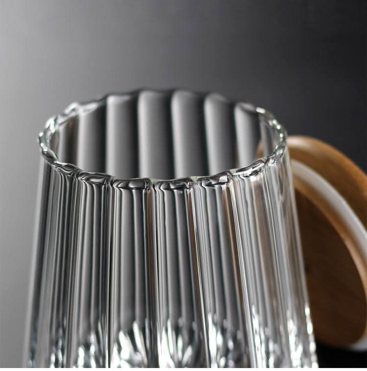 WAVELO Glas-Aufbewahrungsgläser Mit Bambusdeckel Luftdichte Frische Und Ordnung