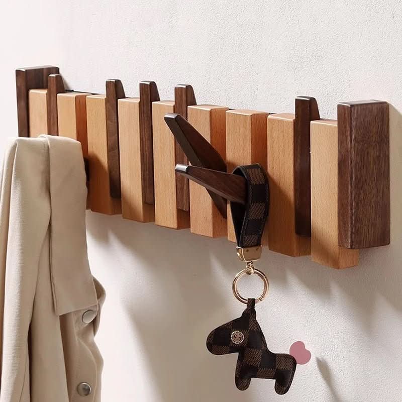 Piano Hooks - Handcrafted Wooden Piano Style Coat Rack for Stylish Wall Storage