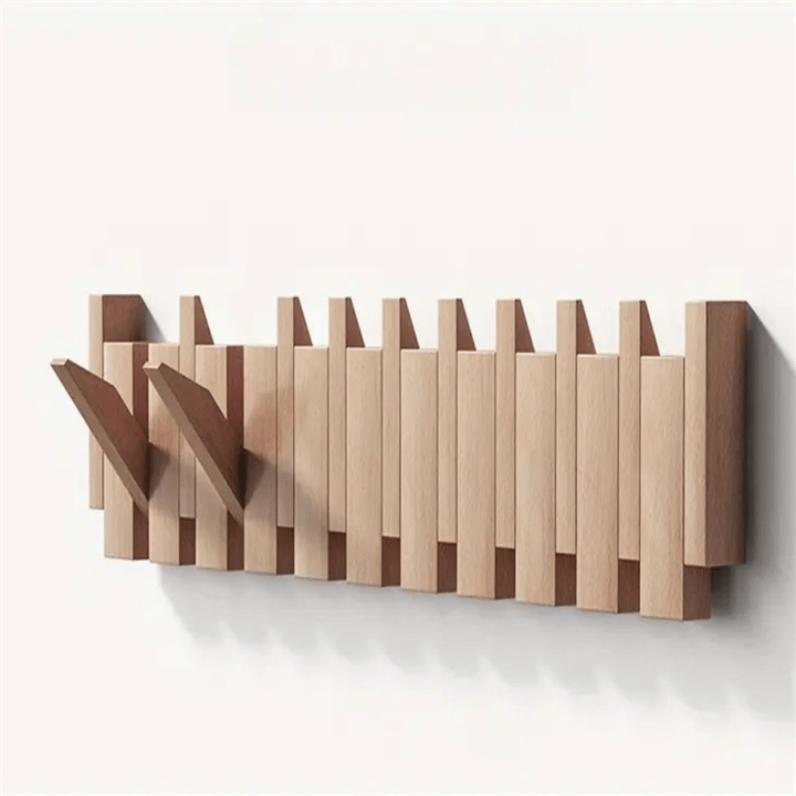 Piano Hooks - Handcrafted Wooden Piano Style Coat Rack for Stylish Wall Storage