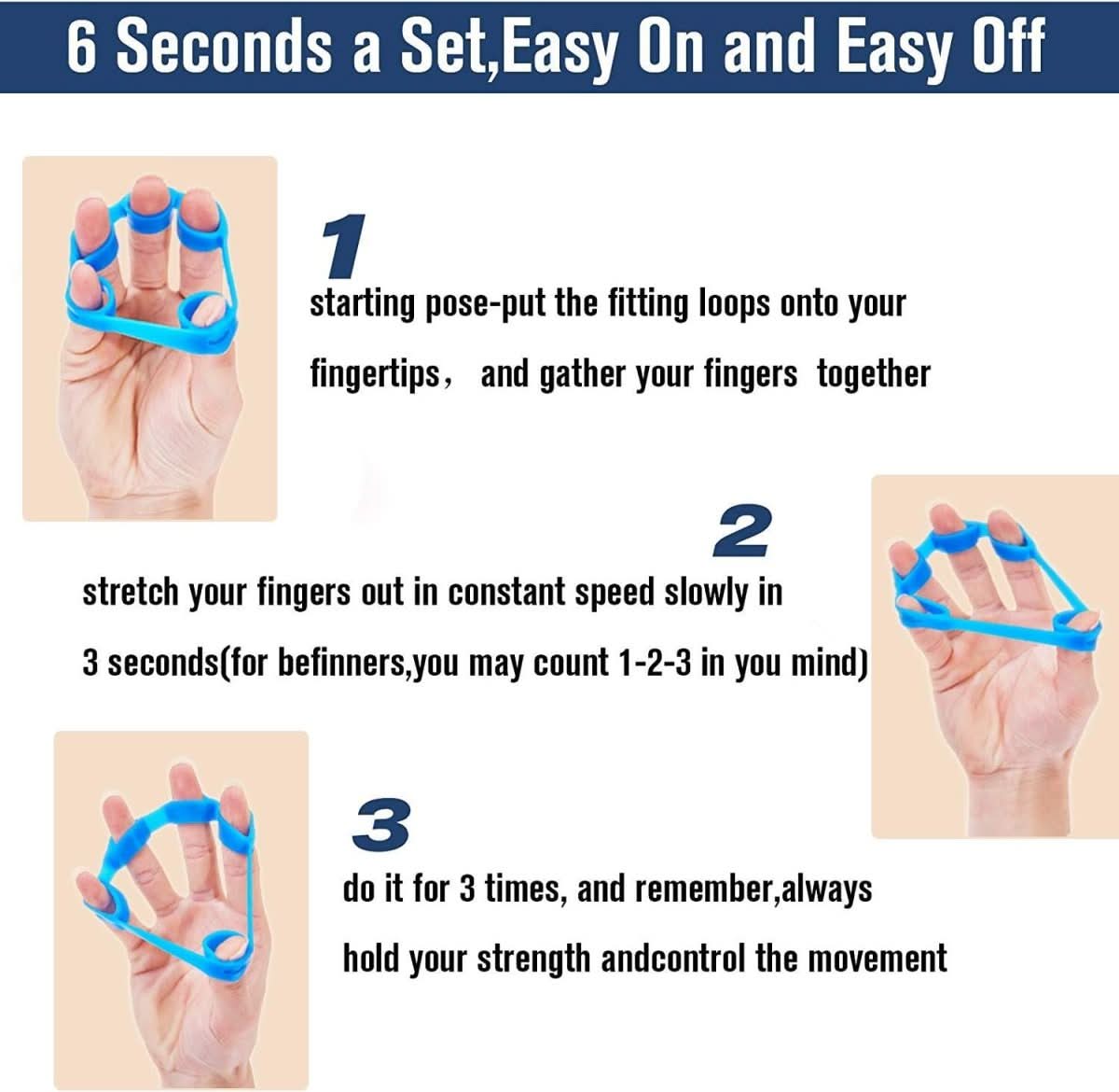Power Grip – 6-Piece Hand Exerciser Set For Better Grip Strength & Pain Relief