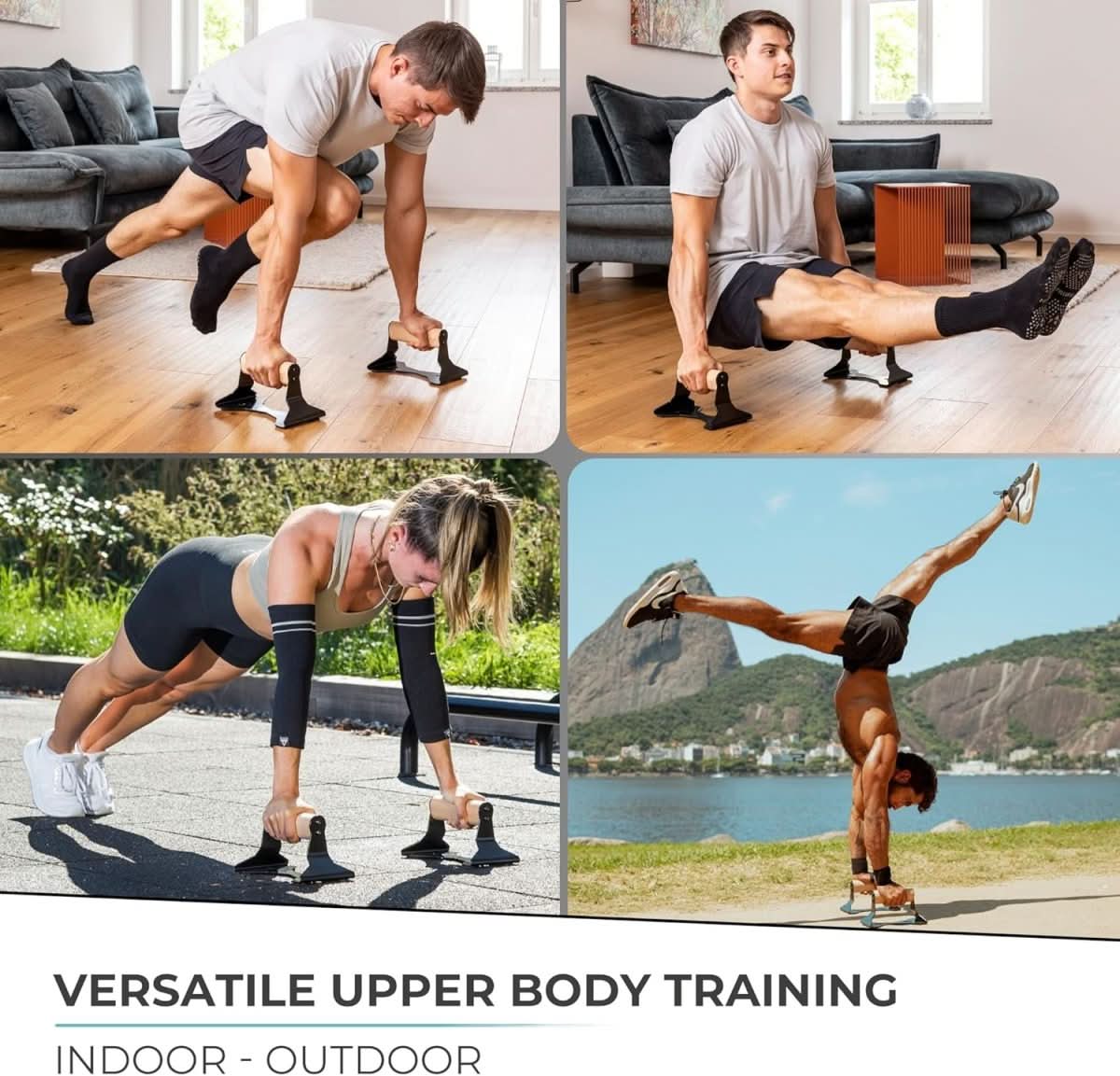 Power Grip – Ergonomic Wooden Parallettes For Safe Push-Up Training