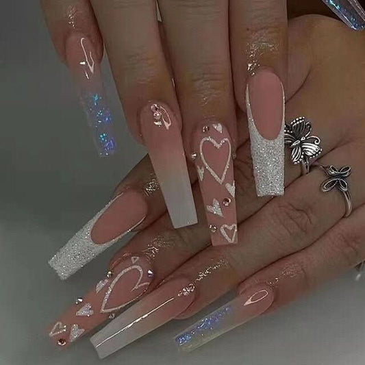 Press On Chic – 24 Pink False Nails With Glue For A Quick Salon Look