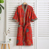 PrintLuxe Bathrobe – Printed Cotton Bathrobe with Retro Floral Pattern