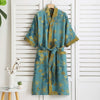 PrintLuxe Bathrobe – Printed Cotton Bathrobe with Retro Floral Pattern