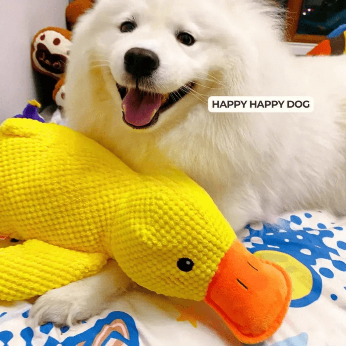 FluffieEnte Plüschspielzeug für Hunde | Weiches Quietschspielzeug | Haltbares Kuscheltier | Komfortspielzeug | Hundezubehör