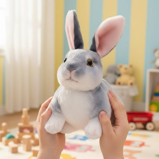REALBUN – 20 cm großes, lebensechtes Plüschkaninchen für Wohndekoration und als Geschenk 0