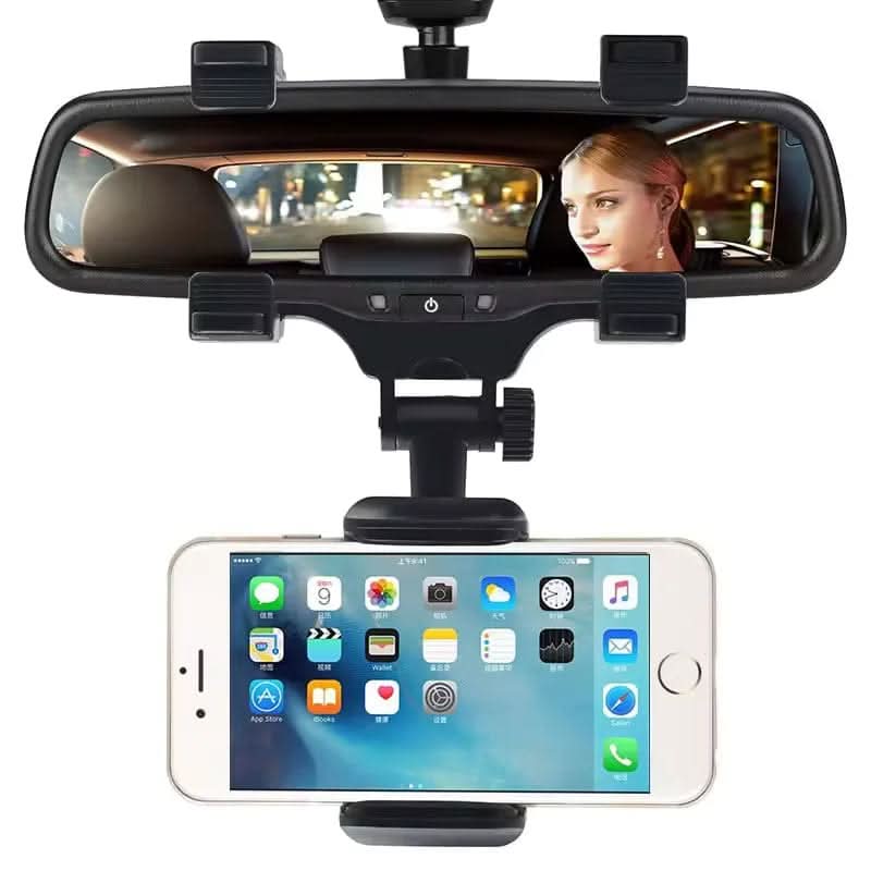 Road View – Rearview Mirror Phone Holder For Safe And Comfortable Driving