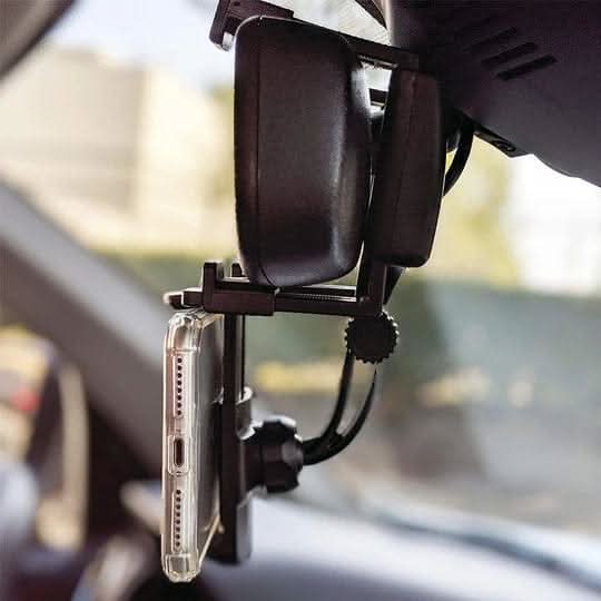 Road View – Rearview Mirror Phone Holder For Safe And Comfortable Driving