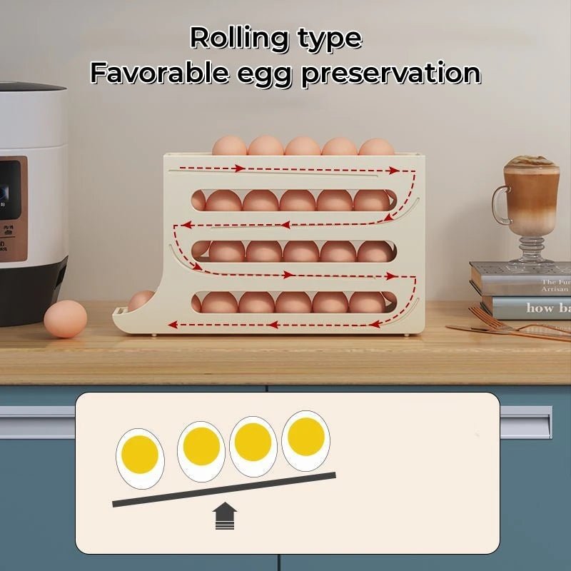ROLLKEEP – Eieraufbewahrungsbox mit großem Fassungsvermögen und Rolldesign für 30 Eier 7