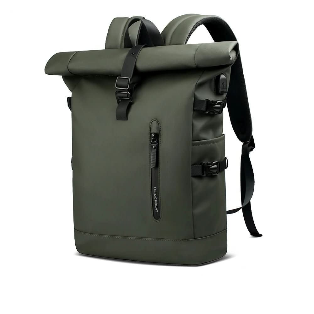 ROLLTRAIL Backpack - Expandable Rolltop Backpack with USB, Laptop Compartment & Anti-Shock System