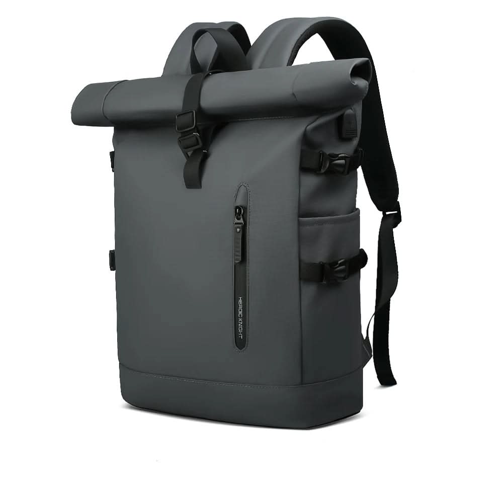 ROLLTRAIL Backpack - Expandable Rolltop Backpack with USB, Laptop Compartment & Anti-Shock System