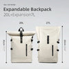ROLLTRAIL Backpack - Expandable Rolltop Backpack with USB, Laptop Compartment & Anti-Shock System