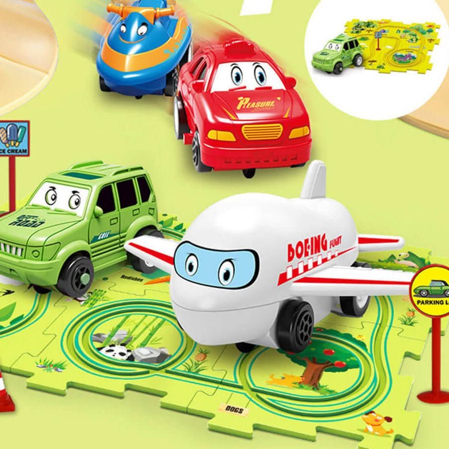 AutoPuzzle – Creative Race Track Puzzle with Toy Car for Children