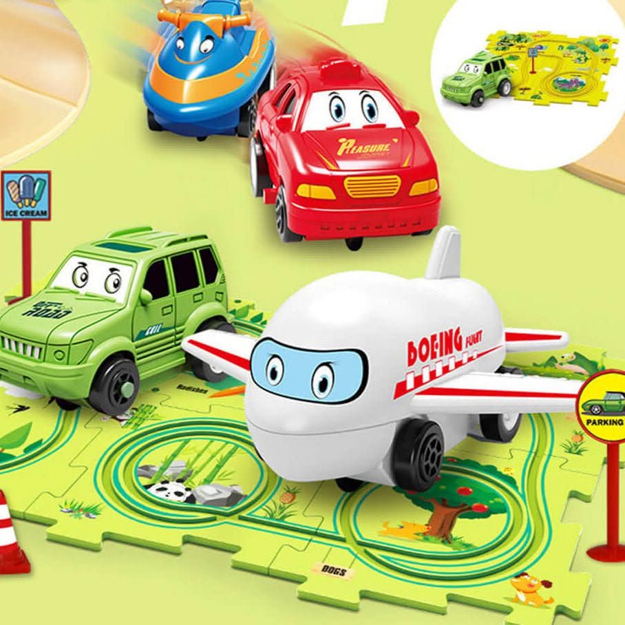 AutoPuzzle – Creative Race Track Puzzle with Toy Car for Children