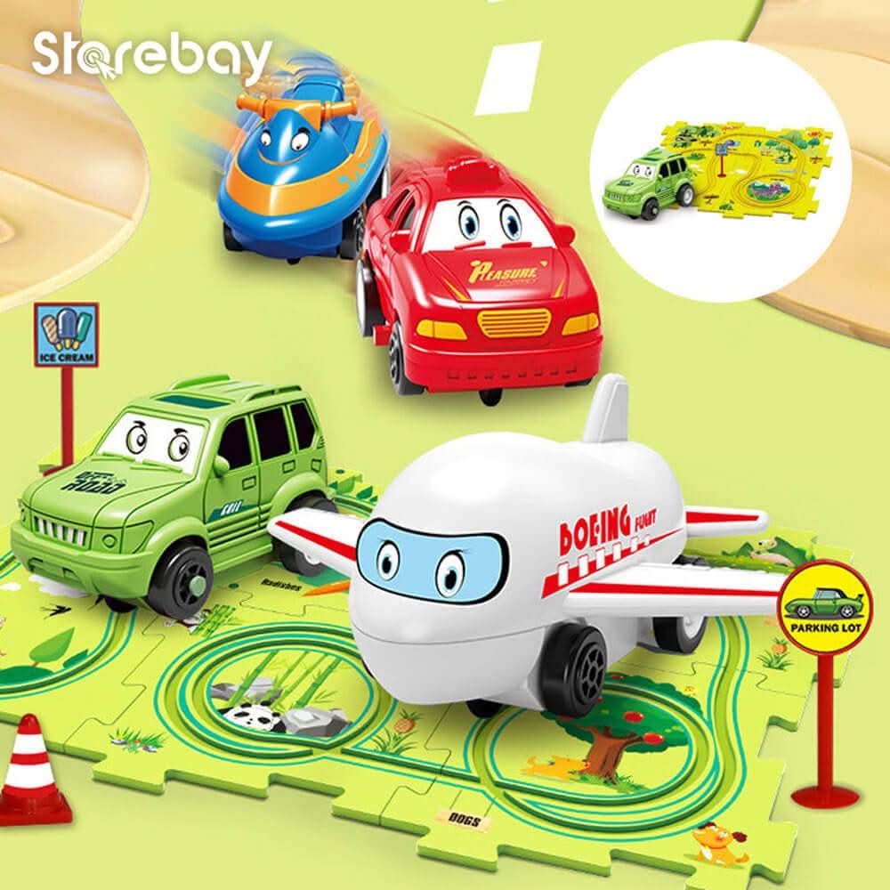 AutoPuzzle – Creative Race Track Puzzle with Toy Car for Children