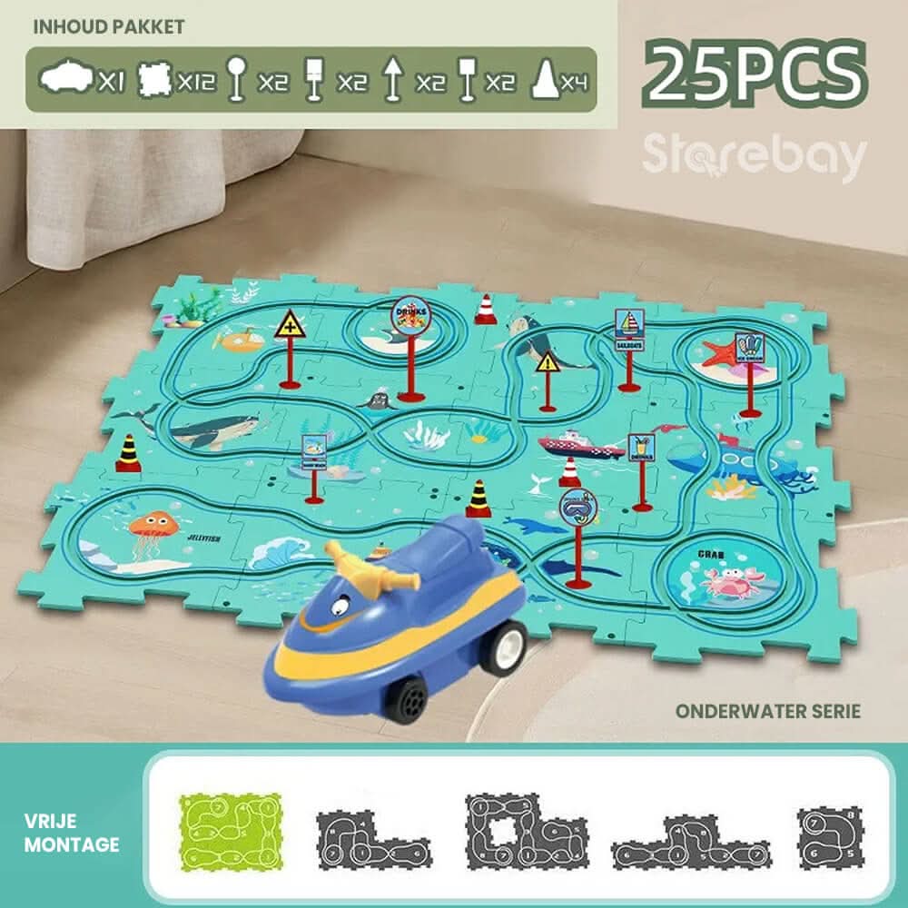 AutoPuzzle – Creative Race Track Puzzle with Toy Car for Children